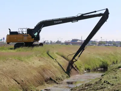 Machinery clearing stormwater drain