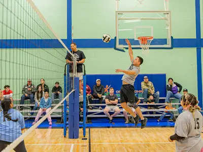 Man playing volleyball