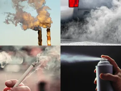 Collage of Smoke and Spray Pollutants