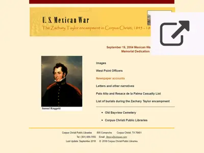 Screenshot of U.S. Mexican War Website