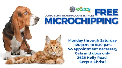 Free Microchipping Monday through Saturday