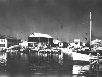 historic photo of the marina