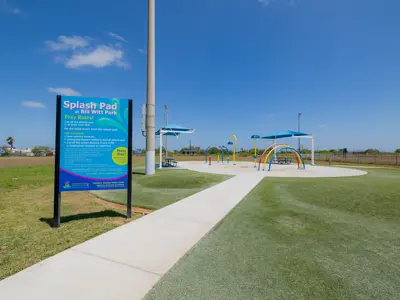 Sign in front of Bill Witt Park Splash Pad