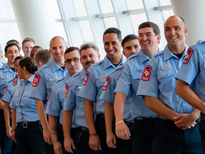 New Firefighter Trainees Lined Up