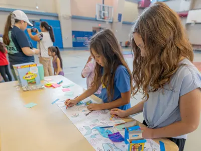 Children doing arts and crafts