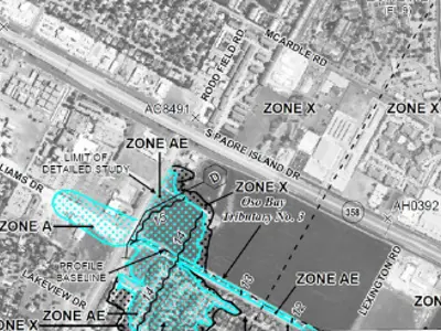 Closeup of a Flood Insurance Map